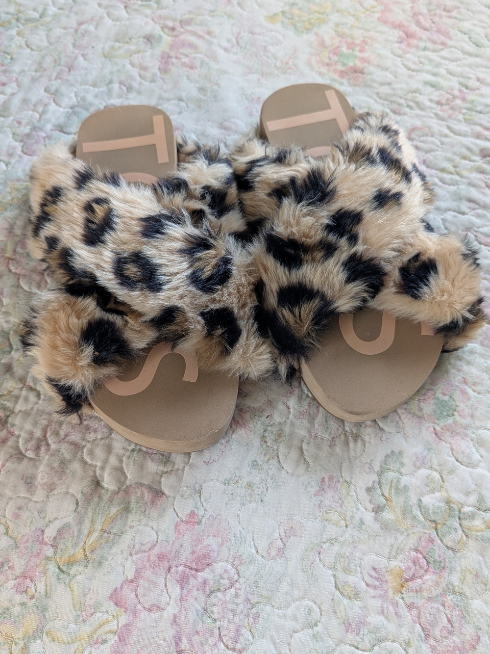 TOMS Leopard Faux-Fur Slide Sandals